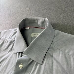 Eton Contemporary Shirt 43 17 Men's Button Up Long Sleeve Gray Business Cotton